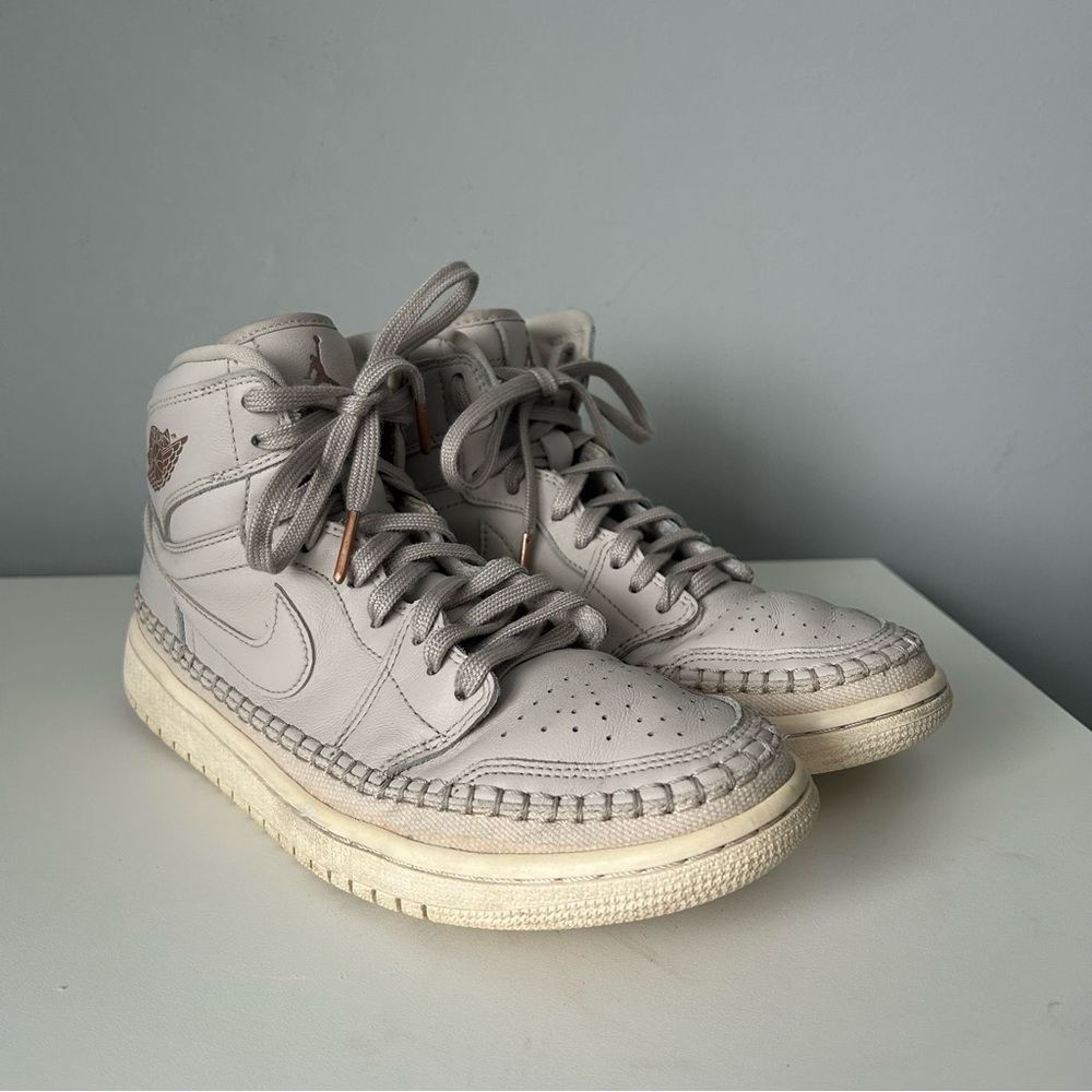 [8.5] Nike Air Jordan 1 Retro High Premium Desert Sand Baseball Stitch Wmns - Picture 5 of 16